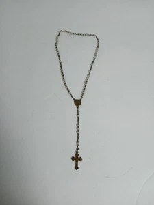 Vintage Gold Tone Clear Beaded Rosary Religious Religion Faith God Praying MB - Picture 1 of 8