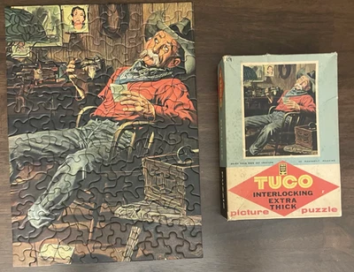 Vtg TUCO Cowboy Jigsaw Puzzle "Dreams" Western Extra Thick Pieces ~ Complete! - Image 1 of 4
