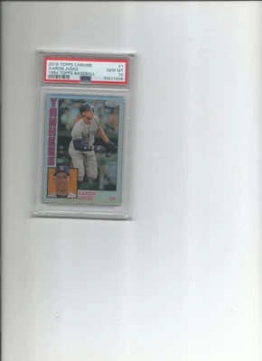 2019 TOPPS CHROME; ARRON JUDGE, 1984 TOPPS BASEBALL, # 1, PSA 10, GEM MINT. - Image 1 of 2