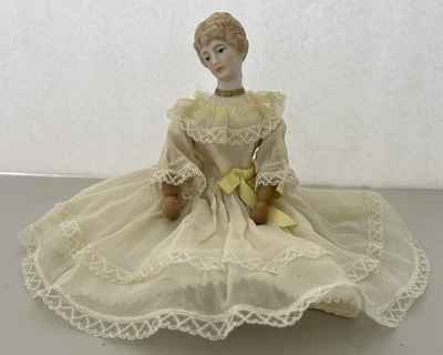 "Muñeca de madera articulada bisque victoriano coleccionista hecha a mano Shackman 9,5""" Foto 1 de 4