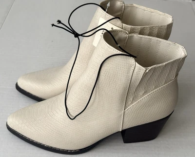 A.N.A. Botines Delco Crema Anaconda Imitación Cuero Botines Para Mujer Talla 9M Nuevos con Etiquetas Foto 1 de 4