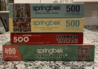 🔴🔵Springbok, 4 Puzzle Lot, 3 - 500 pieces & 1 - 400 Great Multi-Pack Value🔴🔵 - Image 1 of 4