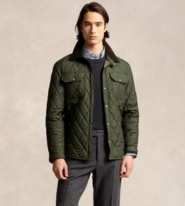 Ralph Lauren Polo Beaton Quilted Jacket Water-Proof Olive Green Corduroy  £395 - Picture 1 of 11