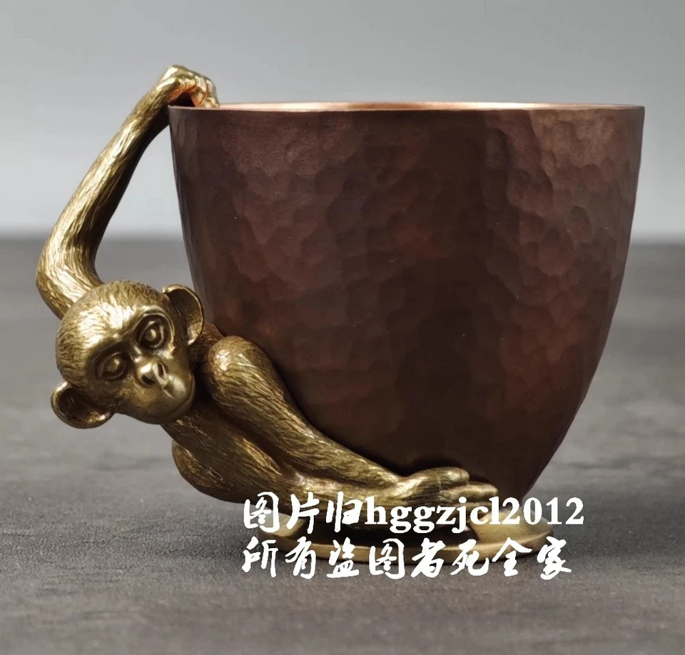 Taza de té de cobre taza de café mono de latón decoración del hogar colección Foto 1 de 1