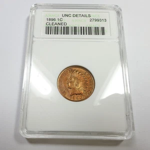 1896 P ANACS Soap Box UNC Details - Indian Head Penny Cent 1c Coin #55575A - Picture 1 of 4