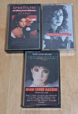 Lot Of 3 Gloria Estefan & Miami Sound Machine Cassette Tapes Primitive,Cuts,Let Foto 1 de 4