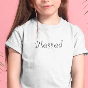 Blessed Kids Tee, Children's Shirt, Youth T-Shirt, Positive Kids Clothing, Relig - Picture 1 of 49