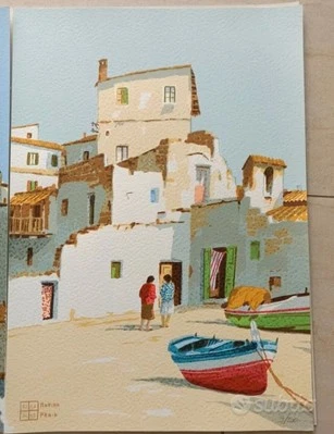 Lotto 4 Serigrafie di Aldo Riso, cm.35x50 firmata dall'artista - Immagine 1 di 4