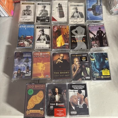 TOO SHORT 18 Cassette Lot VINTAGE Most SEALED Oakland Rap $hort Explicit RARE OG - Image 1 of 3