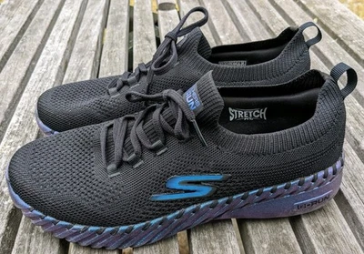 Zapatilla deportiva Skechers para mujer 9,5 negra Go Run Goga Mat ajuste elástico azul púrpura brillante Foto 1 de 4