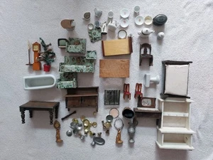 DOLLS HOUSE ACCESSORIES 70+ KITCHEN BEDS COAL POT FLOORING CHAIRS FURNITURE - Picture 1 of 10