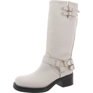 Steve Madden Womens Axelle White Mid-Calf Boots Shoes 9 Medium (B,M) BHFO 1099 - Picture 1 of 3