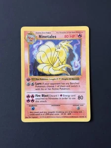 1st Edition Shadowless Ninetales Holo - 12/102 - Base Set Vintage Pokémon Card - Picture 1 of 6
