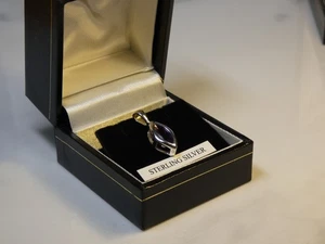 Brand new 925 Sterling Silver Pendant with Marquise Purple Cubic Zirconia - Picture 1 of 6