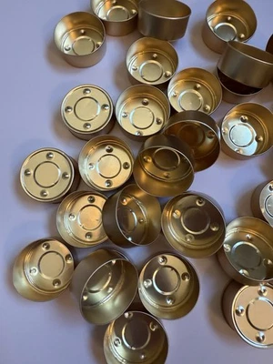 100 Count Gold Tealight Candle Tins – Made in South Korea | Recyclable - Image 1 of 4