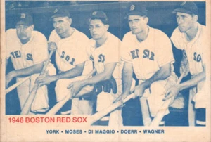 c1946 Boston Red Sox, York Moses, DiMaggio, Doerr, Wagner, Souvenir Card 4460 - Picture 1 of 2