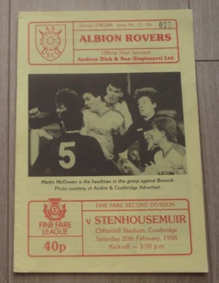 1987-88  (Feb)  Albion Rovers  v  Stenhousemuir -  Scottish Division Two - Image 1 of 2