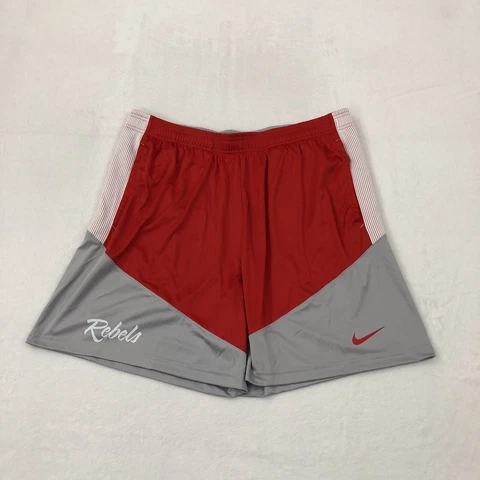 Nike Dri Fit UNLV Rebels Football Training Red Gray Basketball Shorts Mens XXL Cover