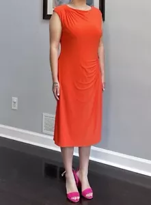 Lauren Ralph Lauren red orange career dress size 12. NWT - Picture 1 of 10