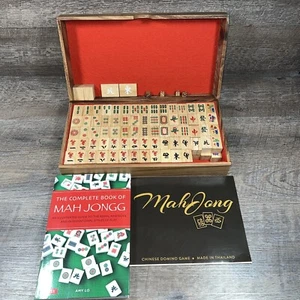 Mah Jong Wooden Set of Tiles & Box by Verve Culture - Thailand w/Instructions - Picture 1 of 24