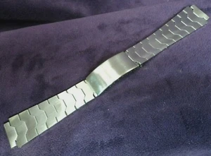 Correa de reloj Baldwin de 18 mm (11/16") EE. UU. acero inoxidable cepillado con eslabones ¡IMPECABLE! - Imagen 1 de 5