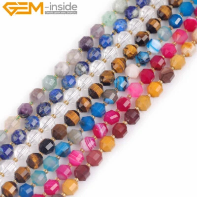 Labradorite Garnet Bicone Natural Faceted Loose Beads For Jewelry Making 15" - Image 1 of 4