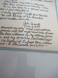 LAST WILL AND TESTAMENT OF JOHN CASSAVETES! OOAK only copy ebay 17p w death cert - Picture 1 of 4