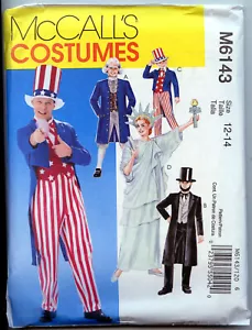 Disfraces patrióticos - Liberty, Tío Sam, Lincoln - Talla infantil 12-14 - NUEVO - Imagen 1 de 2