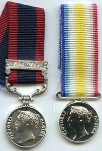 TWO Victorian Campaign MINIATURE MEDALS . Cabul 1842. SUTLEJ Aliwal Medal - Foto 1 di 2