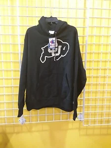 COLORADO  BUFFALOES BLACK CHAMPION HOODIE JUMPER MENS XL NWT - Picture 1 of 3