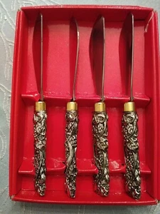 Arthur Court California Designer Stainless Set Of 4 Cheese Knives grape vine - Picture 1 of 5