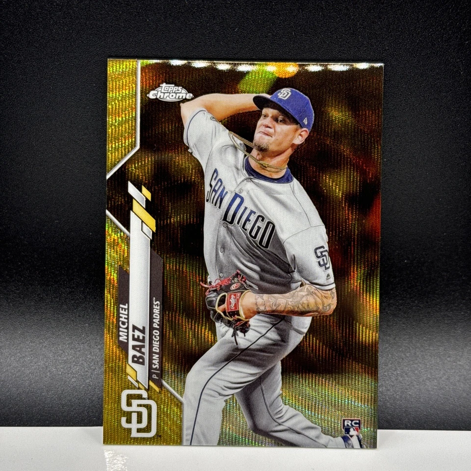 2020 TOPPS CHROME MICHEL BAEZ GOLD REFRACTOR RC #187 #'d 38/50 - Image 1 of 4