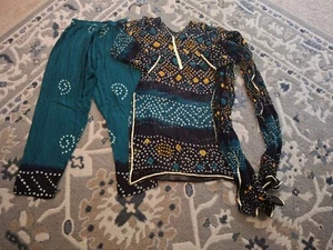 Indian Pakistani Shalwar Kameez Chunri Partywear Suit Medium Large New - Picture 1 of 12