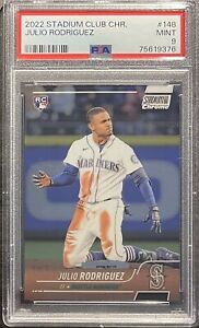 JULIO RODRIGUEZ 2022 STADIUM CLUB CHROME #148 RC ROOKIE CARD MARINERS PSA 9 MINT