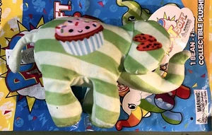 POP SOFT ART 4" PLUSH 2022 CUPPIE ELEPHANT MINI BEANIE GREEN NEW - Picture 1 of 3