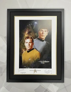 William Shatner Leonard Nimoy signiert 18x24 Litho individuell gerahmt Jsa Star Trek - Bild 1 von 4