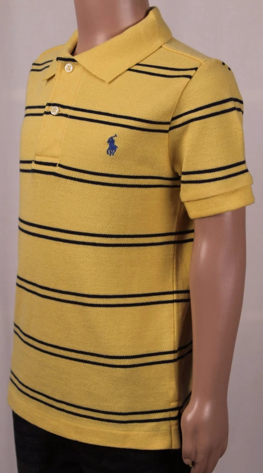 Polo Ralph Lauren para niños amarillo azul marino a rayas camisa azul pony nuevo con etiquetas Foto 1 de 1