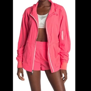 Neu mit Etikett 158 $ Free People Movement Damenjacke einfarbig rosa Run Wild Kapuze XS - Bild 1 von 8