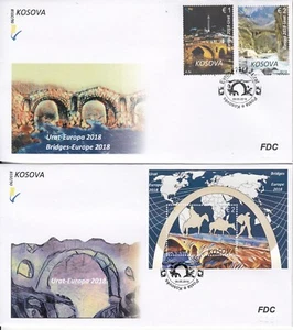 KOSOVA.2018 EUROPA CEPT.Bridges.Set 2 FDC - Picture 1 of 1
