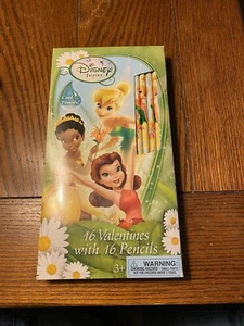 Disney Fairies 16 Valentines With Matching Pencils NIB - Picture 1 of 5