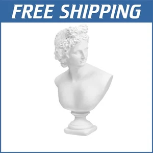 Classic 12.6-Inch Greek Sculpture of Apollo Bust – Timeless Home Decor Piece - Picture 1 of 10