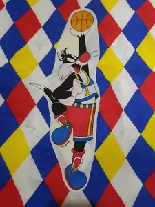 Vintage SPACE JAM WARNER Bros Looney Tunes Sylvester Basketball handmade quilt - Picture 1 of 4