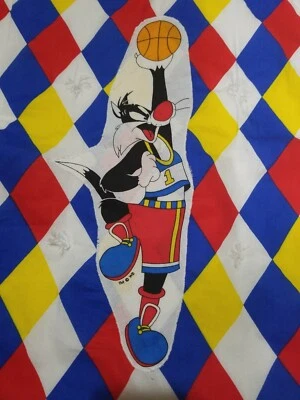 Vintage SPACE JAM WARNER Bros Looney Tunes Sylvester Basketball handmade quilt - Изображение 1 из 4