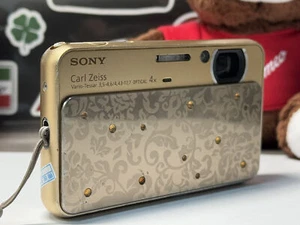 SONY Cyber Shot DSC-T99D 14.1MP Vintage Digital Camera Gift RARE GOLD English - Picture 1 of 14