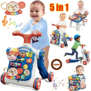 Lauflernwagen Lauflernhilfe Laufwagen Puppenwagen Gehfrei Baby Walker mit Musik - Bild 1 von 10