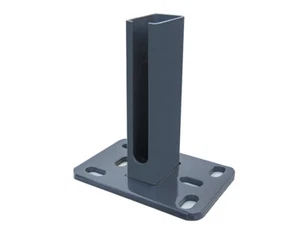 Fußplatte Bodenplatte Aufschraubhülse für Zaunpfosten 60x40mm RAL7016 Anthrazit - Bild 1 von 4