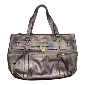Juicy Couture Holographic Metallic Shoulder Bag Purse Heart Locket 16x11x5 READ - Picture 1 of 15