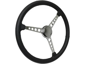 1908 - 1932 Modelo A, B, T Kit de volante cromado - Empuñadura de cuero de 15" - Imagen 1 de 9