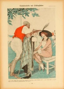 SIMPLICISSIMUS 1913 BY KAINER POLO SPORT ON LINEN ORIGINAL - Picture 1 of 1