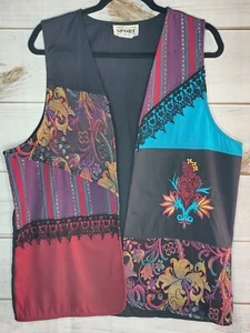Vintage Tapestry Multimedia Vest Sunny Sport By Sunny South  Size 16 Made In USA - Picture 1 of 8